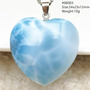 Natural Blue Larimar Pendant, Rare Dominica Stone - Image 60