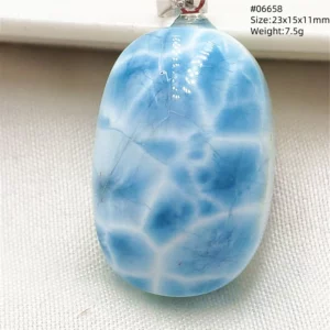 Natural Blue Larimar Pendant, Rare Dominica Stone - Image 18