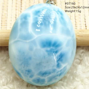 Natural Blue Larimar Pendant, Rare Dominica Stone - Image 56
