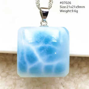 Natural Blue Larimar Pendant, Rare Dominica Stone - Image 48