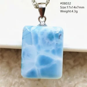 Natural Blue Larimar Pendant, Rare Dominica Stone - Image 24