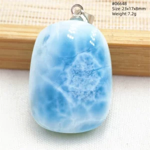 Natural Blue Larimar Pendant, Rare Dominica Stone - Image 7