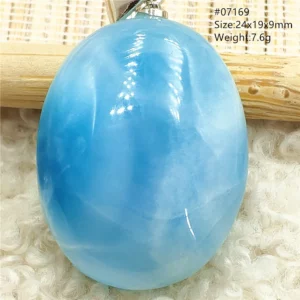 Natural Blue Larimar Pendant, Rare Dominica Stone - Image 39