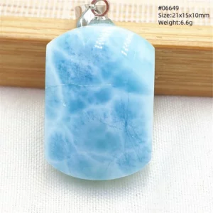 Natural Blue Larimar Pendant, Rare Dominica Stone - Image 8