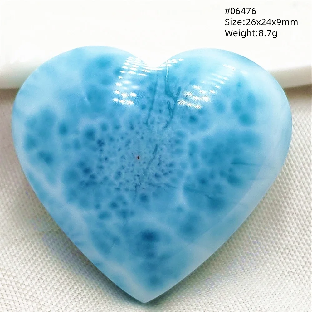 Natural Blue Larimar Pendant, Rare Dominica Stone