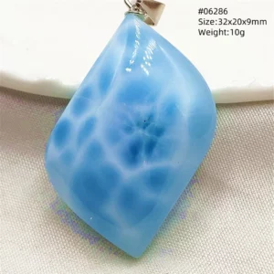 Natural Blue Larimar Pendant, Rare Dominica Stone - Image 58