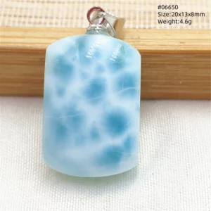 Natural Blue Larimar Pendant, Rare Dominica Stone - Image 9