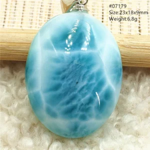 Natural Blue Larimar Pendant, Rare Dominica Stone - Image 5