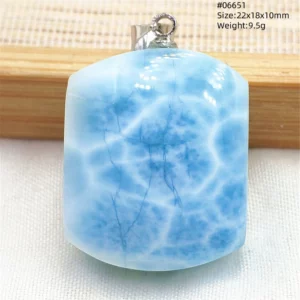 Natural Blue Larimar Pendant, Rare Dominica Stone - Image 10