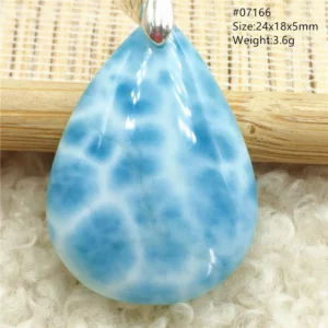 Natural Blue Larimar Pendant, Rare Dominica Stone - Image 6