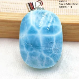 Natural Blue Larimar Pendant, Rare Dominica Stone - Image 20