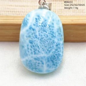 Natural Blue Larimar Pendant, Rare Dominica Stone - Image 21