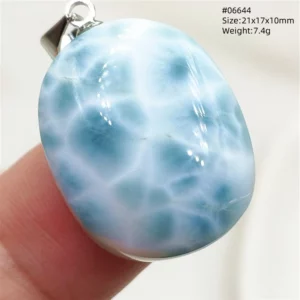 Natural Blue Larimar Pendant, Rare Dominica Stone - Image 11