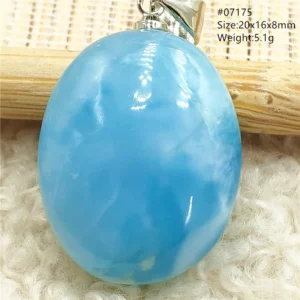 Natural Blue Larimar Pendant, Rare Dominica Stone - Image 46
