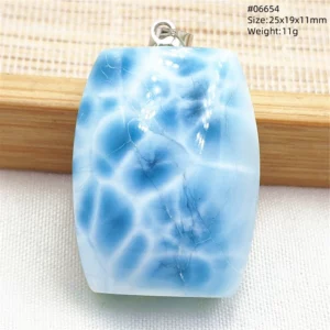 Natural Blue Larimar Pendant, Rare Dominica Stone - Image 22