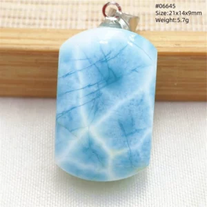 Natural Blue Larimar Pendant, Rare Dominica Stone - Image 12