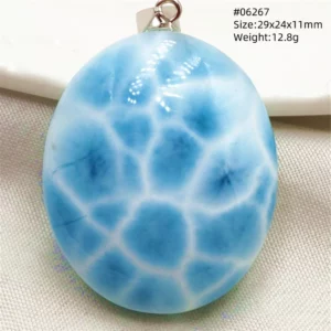 Natural Blue Larimar Pendant, Rare Dominica Stone - Image 64