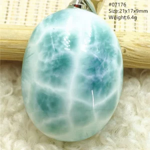 Natural Blue Larimar Pendant, Rare Dominica Stone - Image 44