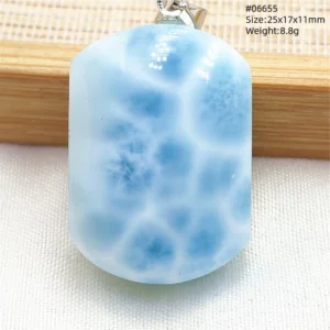 Natural Blue Larimar Pendant, Rare Dominica Stone - Image 23