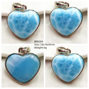 Natural Blue Larimar Pendant, Rare Dominica Stone - Image 28