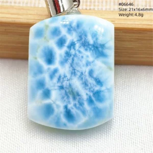 Natural Blue Larimar Pendant, Rare Dominica Stone - Image 13
