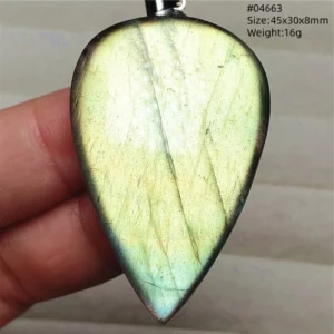 Natural Labradorite Flash Pendant Necklace, Water Drop - Image 40