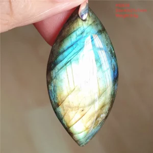 Natural Labradorite Flash Pendant Necklace, Water Drop - Image 54