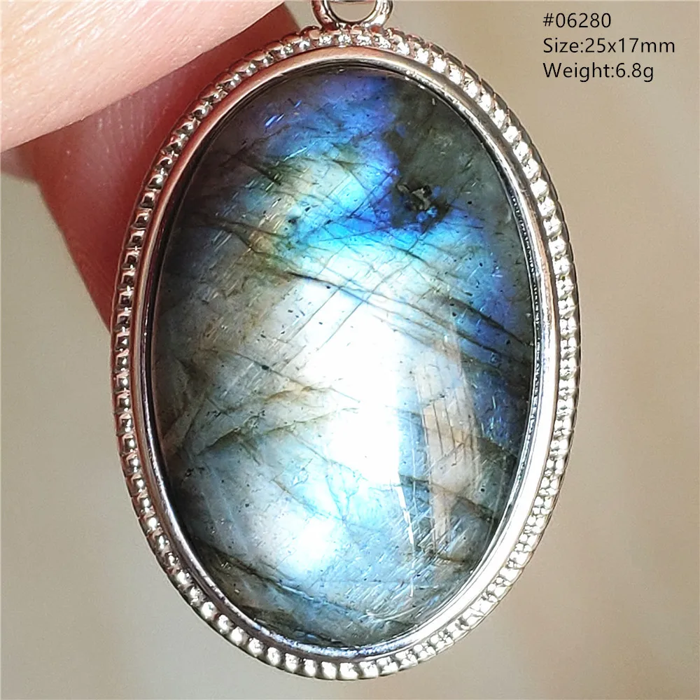 Blue Light Labradorite Pendant, Water Drop Crystal Necklace