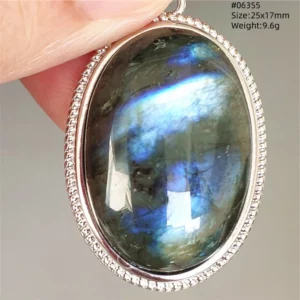 Blue Light Labradorite Pendant, Water Drop Crystal Necklace - Image 25
