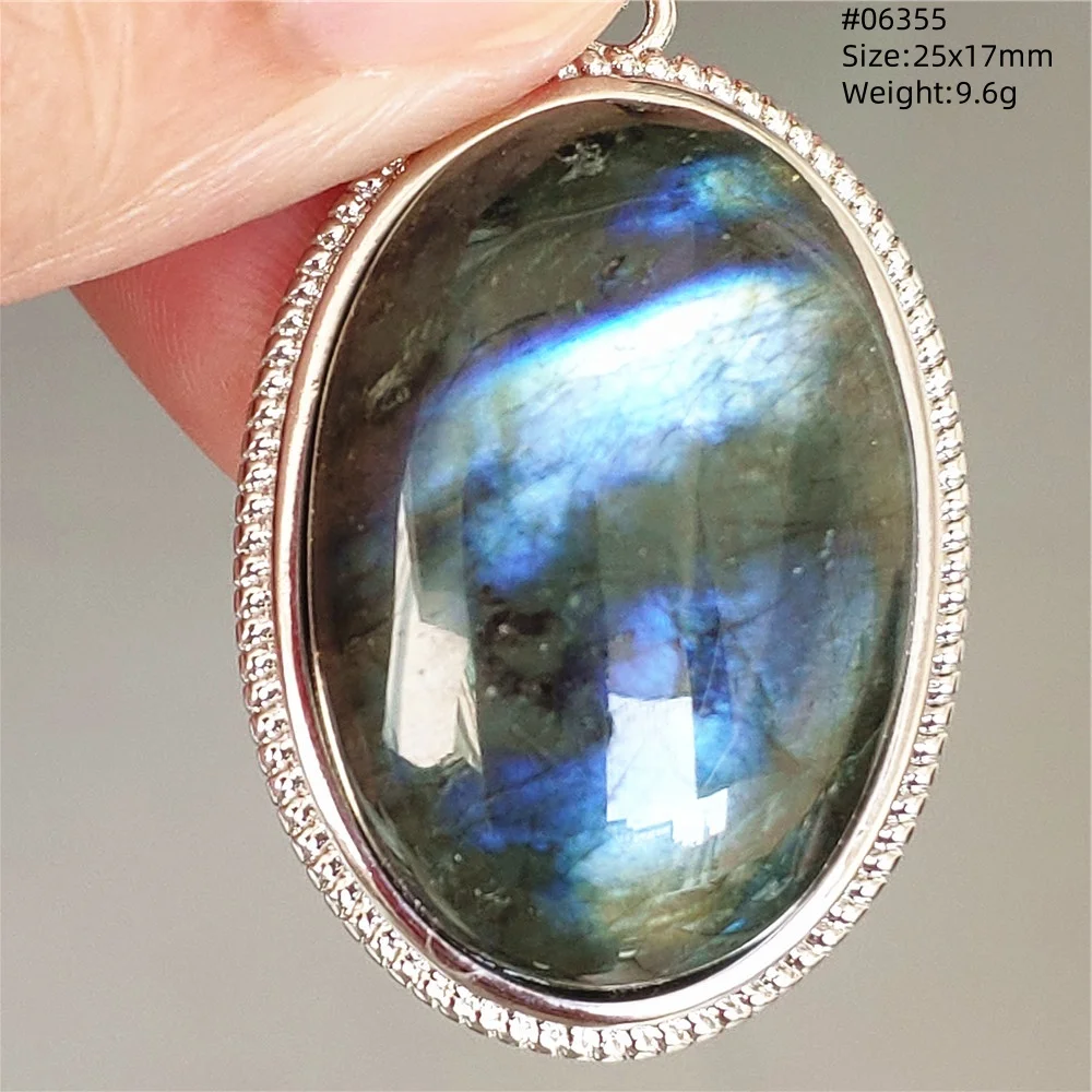 Blue Light Labradorite Pendant, Water Drop Crystal Necklace