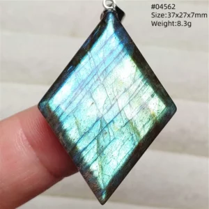 Blue Light Labradorite Pendant, Water Drop Crystal Necklace - Image 38