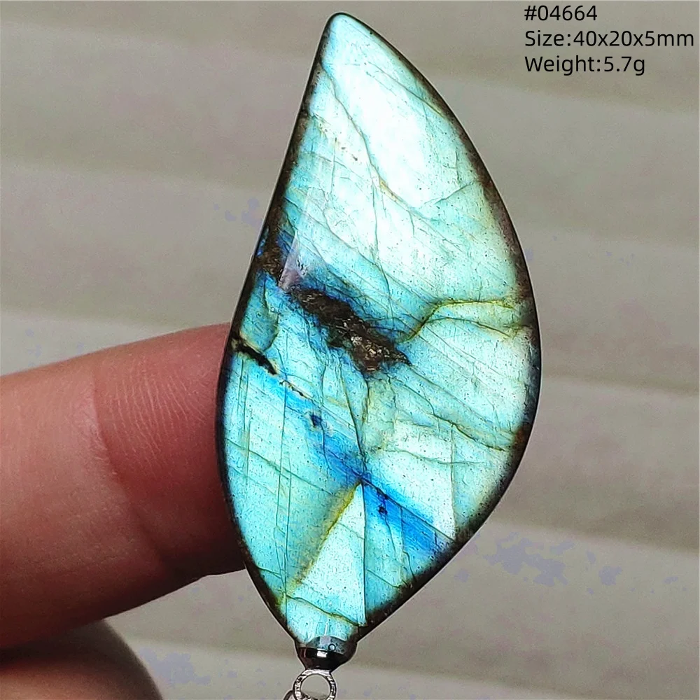 Natural Labradorite Flash Pendant Necklace, Water Drop