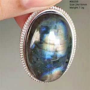Blue Light Labradorite Pendant, Water Drop Crystal Necklace - Image 30