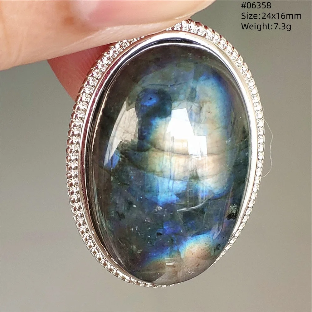 Blue Light Labradorite Pendant, Water Drop Crystal Necklace