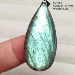Blue Light Labradorite Pendant, Water Drop Crystal Necklace - Image 37