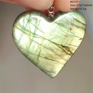 Natural Labradorite Flash Pendant Necklace, Water Drop - Image 24