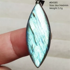 Natural Labradorite Flash Pendant Necklace, Water Drop - Image 56