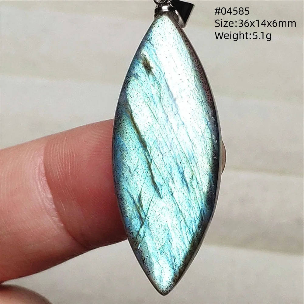 Natural Labradorite Flash Pendant Necklace, Water Drop