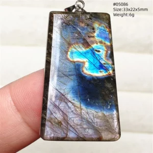 Blue Light Labradorite Pendant, Water Drop Crystal Necklace - Image 13
