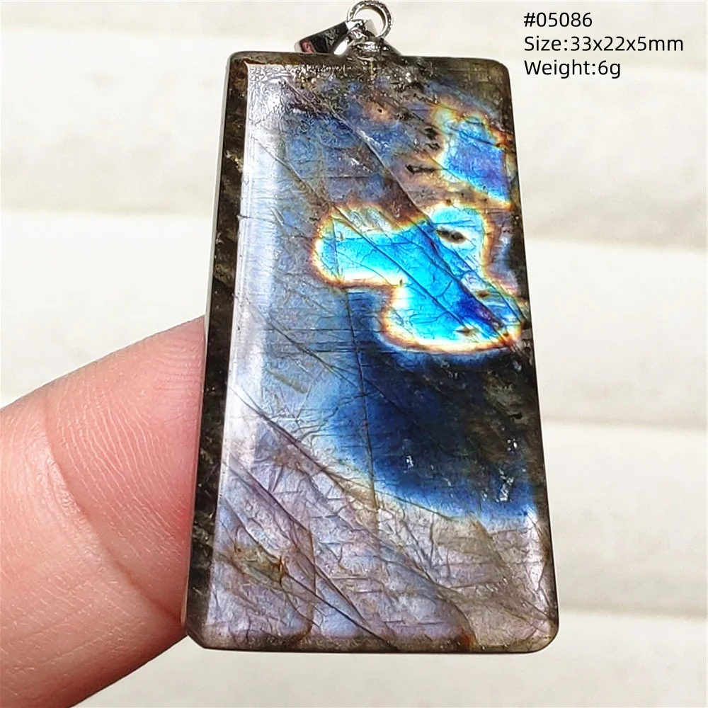 Blue Light Labradorite Pendant, Water Drop Crystal Necklace