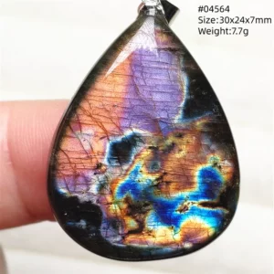 Blue Light Labradorite Pendant, Water Drop Crystal Necklace - Image 36