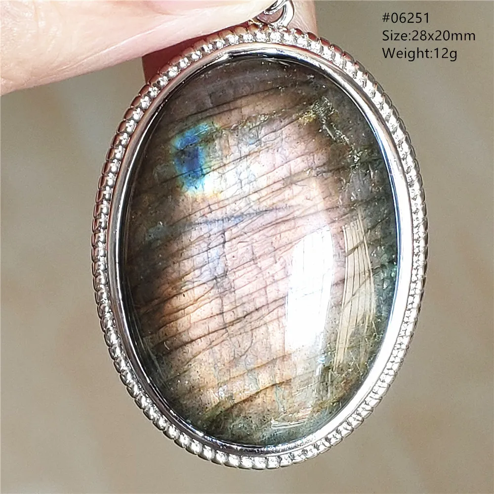 Blue Light Labradorite Pendant, Water Drop Crystal Necklace