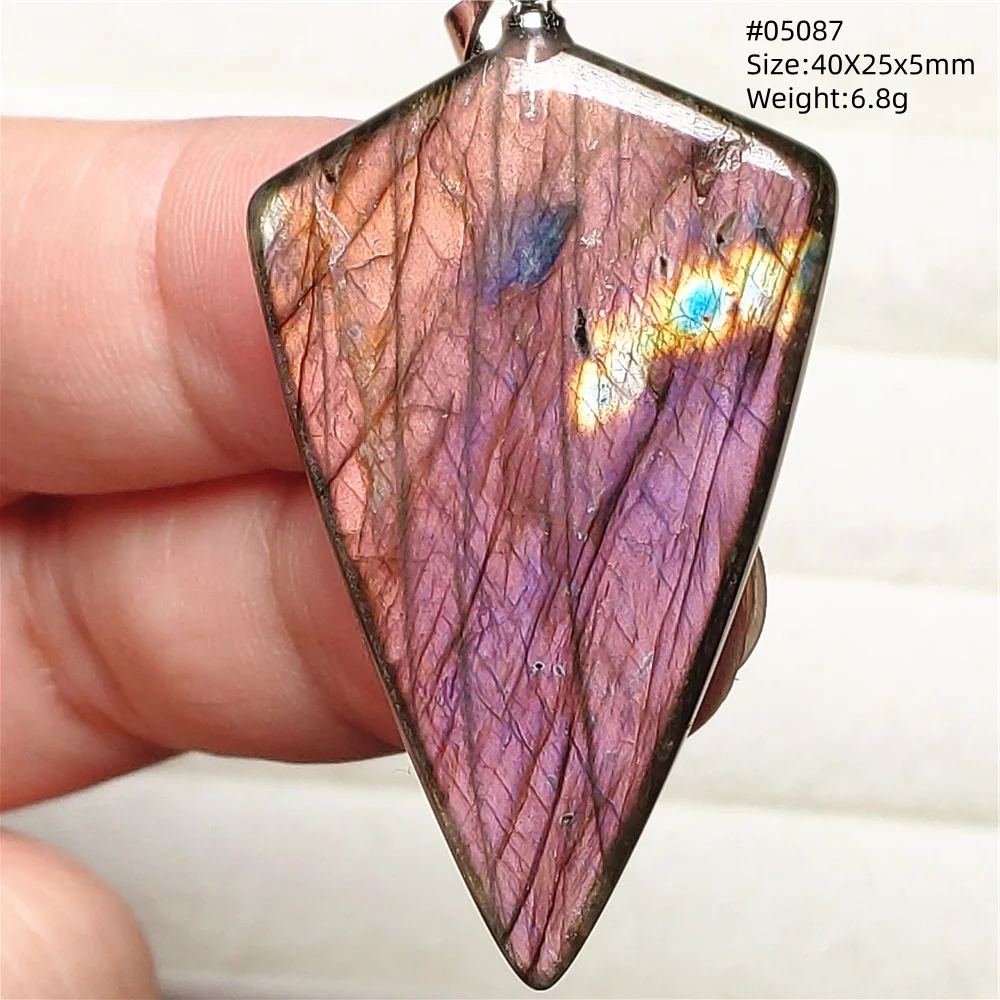 Blue Light Labradorite Pendant, Water Drop Crystal Necklace
