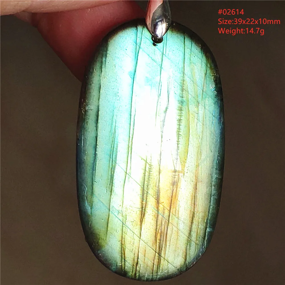 Natural Labradorite Flash Pendant Necklace, Water Drop