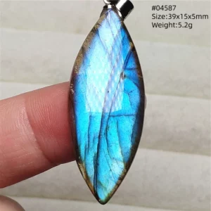 Natural Labradorite Flash Pendant Necklace, Water Drop - Image 51
