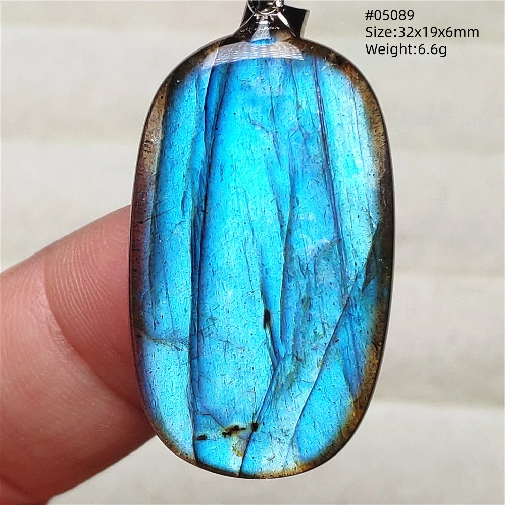Blue Light Labradorite Pendant, Water Drop Crystal Necklace