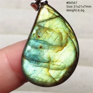 Blue Light Labradorite Pendant, Water Drop Crystal Necklace - Image 49