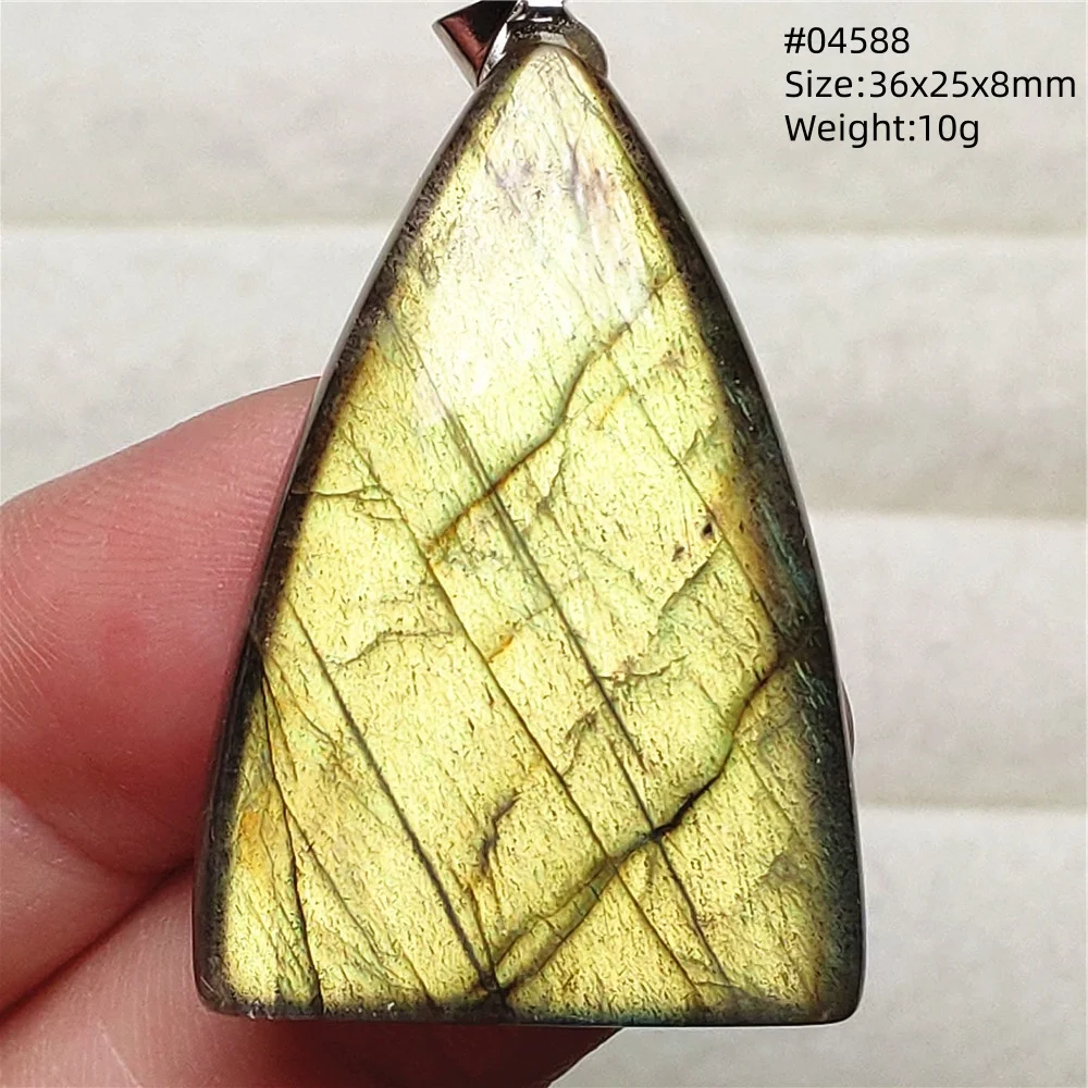 Natural Labradorite Flash Pendant Necklace, Water Drop