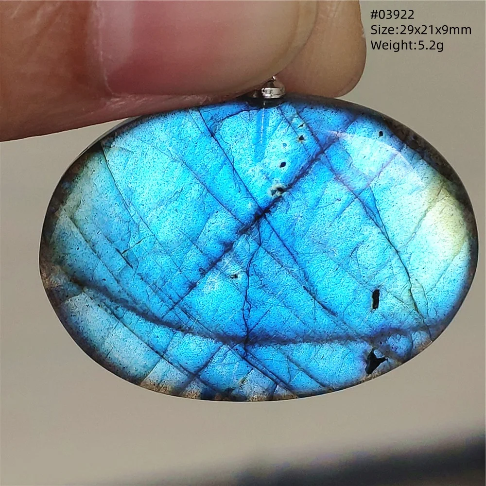 Natural Labradorite Flash Pendant Necklace, Water Drop