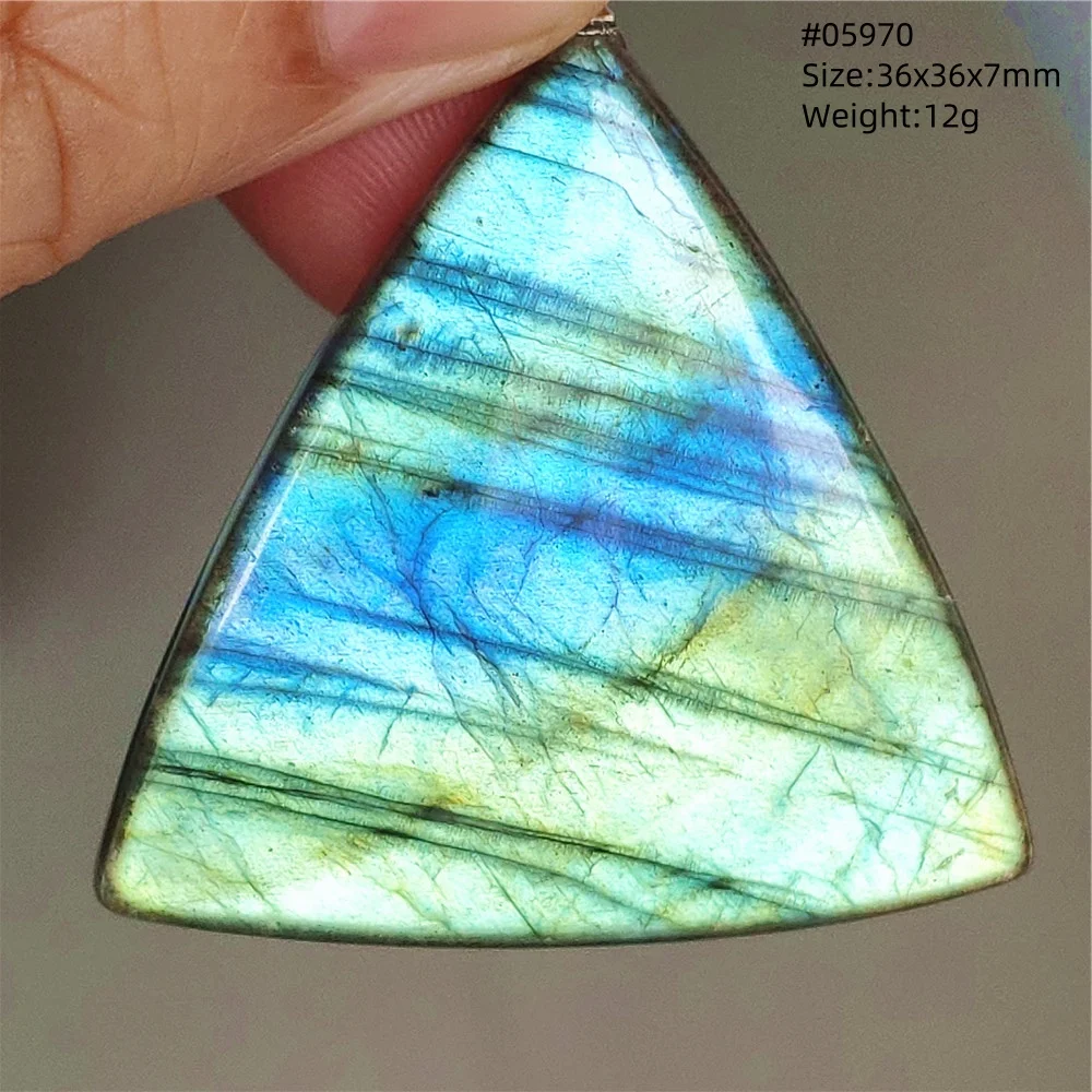 Natural Labradorite Flash Pendant Necklace, Water Drop